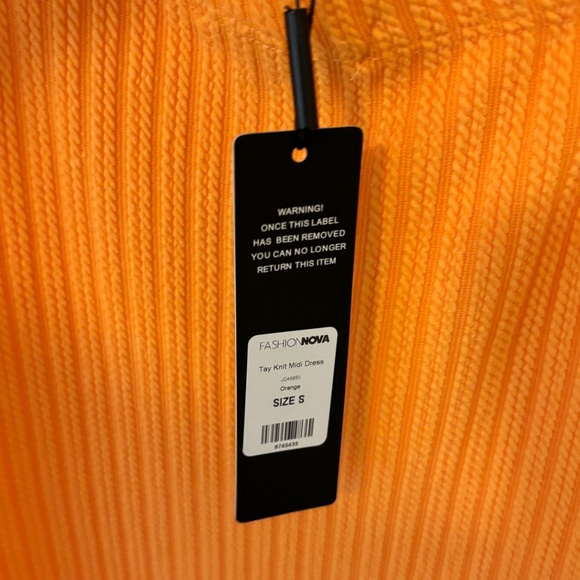 NWT Fashion Nova Orange Dress Size Small - Picture 3 of 5